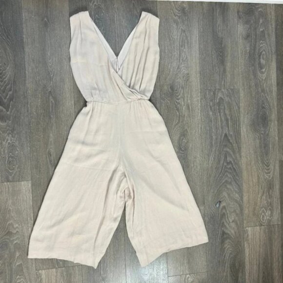 Babaton Aritzia Maximillian Jumpsuit Wide Leg Crop Denude Beige Taupe Size XS - Picture 12 of 15
